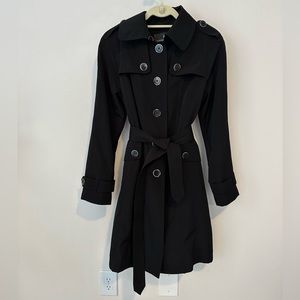 London Fog Women’s Black Single Breasted Double Lined Trenchcoat